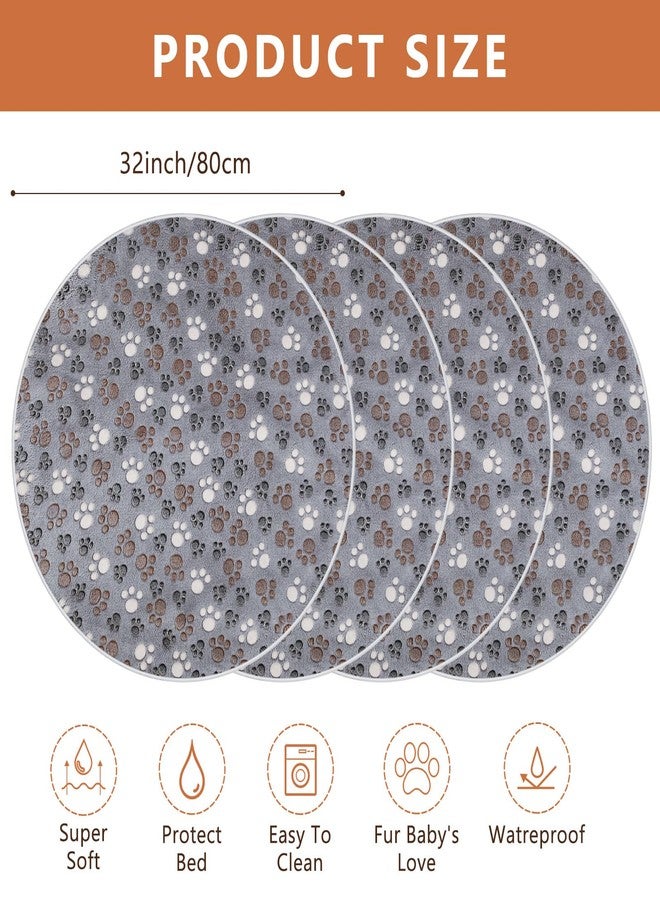 Clysee 4 Pack Washable Whelping Pad Whelping Supplies Absorbent Reusable Puppy Training Pads Reusable Dog Mat for Floor Non Slip Washable Pee Mat for Dogs(Grey,32 Inch) - Image 2